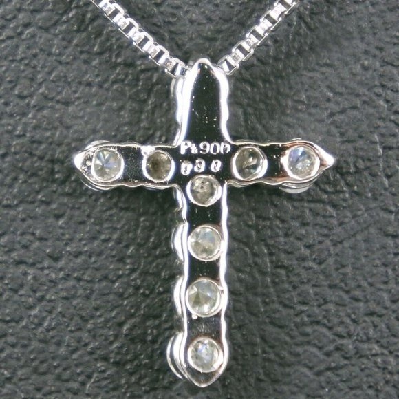 cross Necklace Pt850Platinum/Pt900Platinum/diamond Women - Picture 6 of 9